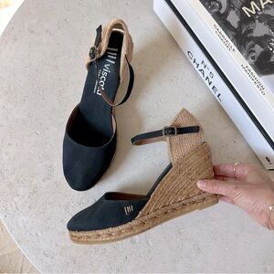 Viscata Barcelona Palomera medium wedge slingback buckle espadrilles 41 10.5